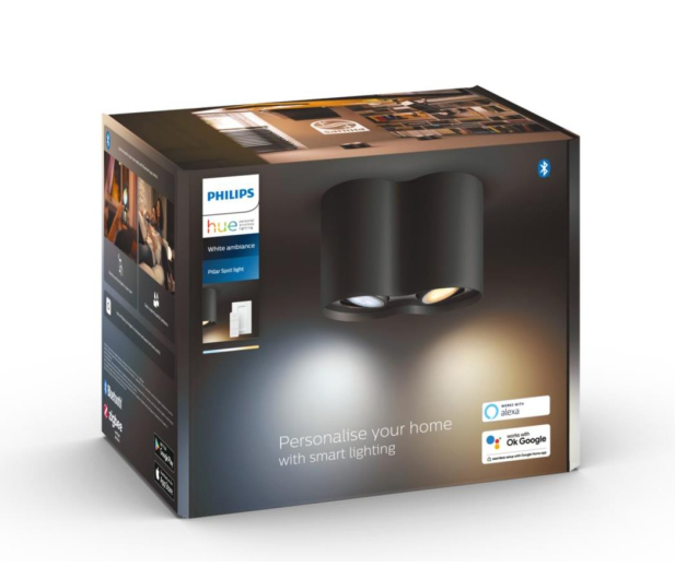 Philips Hue White ambiance Kinkiet Pillar podwójny (czarny) - 727985 - zdjęcie 4